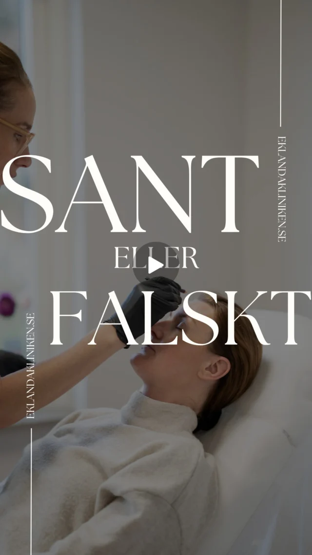 ✅ SANT ELLER FALSKT? ❌ Välkommen in till oss på Gatekärrsvägen 46❣️ 🌐 www.eklandakliniken.se 👉🏻Tidsbokning via bokadirekt Sjuksköterska Anna delar med sig av sina egna tankar utifrån kunskap och erfarenhet. Enligt lag krävs konsultation 48h innan din estetiska behandling. Glöm ej boka in det om du vill göra en behandling du inte gjort innan då det är viktigt att du får information om behandling, produkt, komplikationer, biverkningar, förväntat resultat och pris.